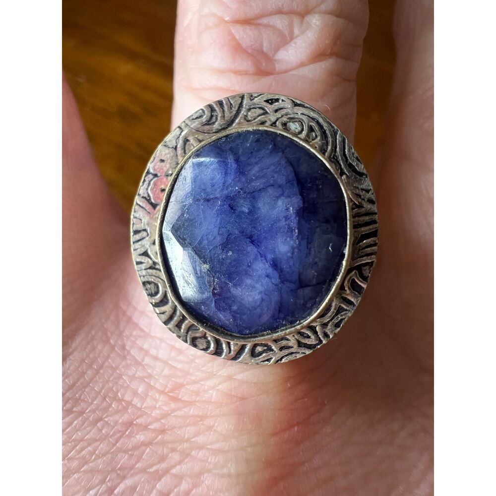 Sodalite Sterling Silver 925 Ring, Size 9.75